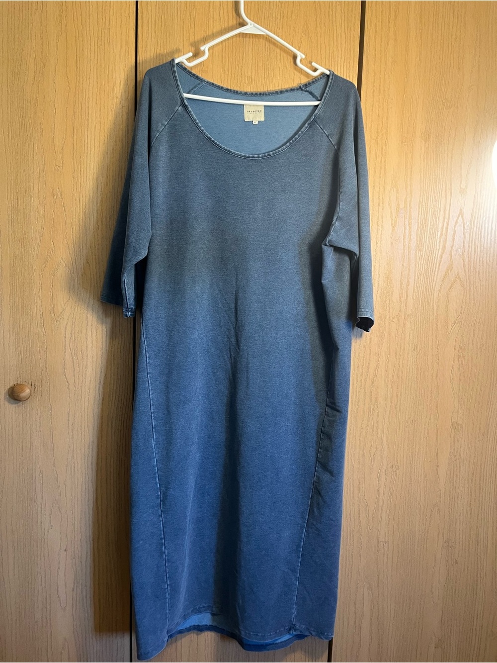 SELECTED femme jeans  Washed Blue Scoop-Neck Maxi Dress size xl